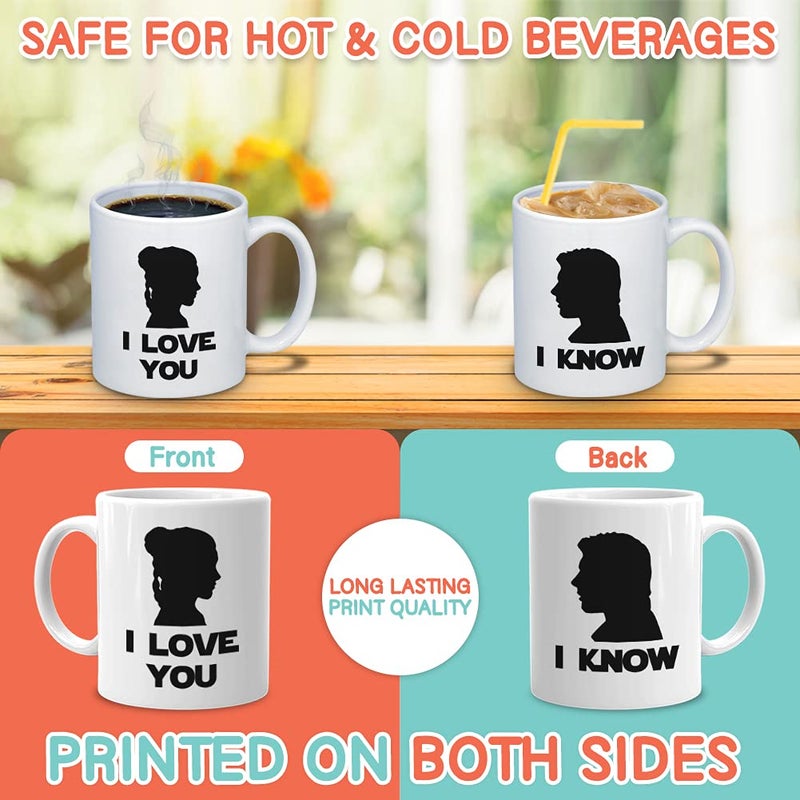 Bubble Hugs Couple Coffee Mug 11 oz White, i love you i know Relationship Lovers Partner - Image 3